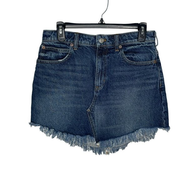 Free People Blue Dark Wash Bailey Denim High Waist Skirt - Picture 2 of 9
